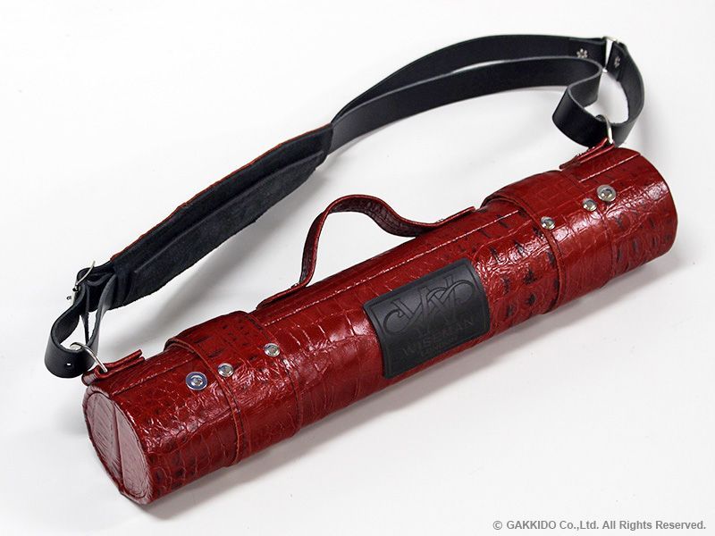 WISEMAN ワイズマンケース シングル ダブルフルートケース レザー製 レザー Red Croc 内装 Red | Green 品