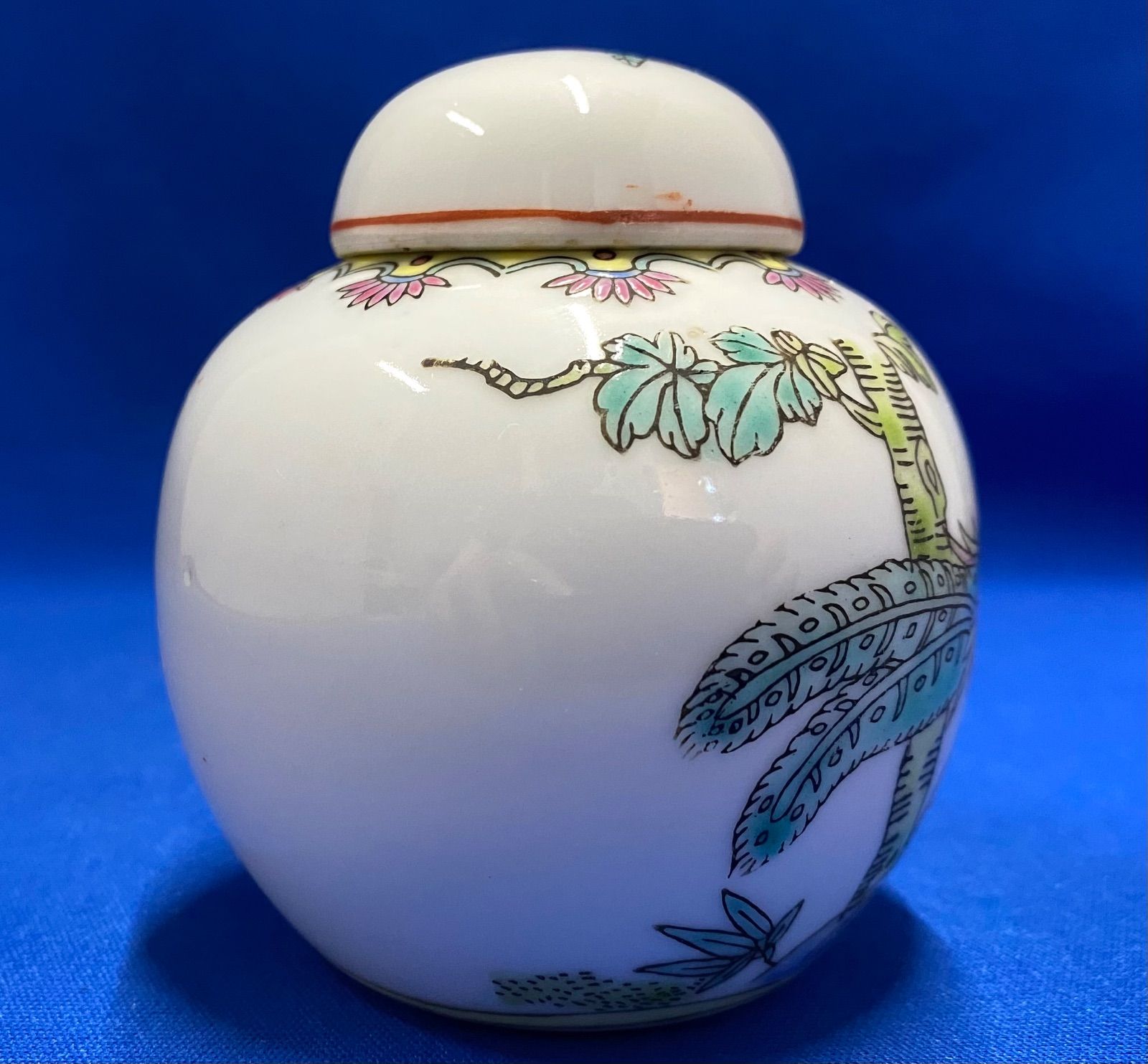 希少⭐︎中国景德鎮 茶壺 ミニ壺 粉彩 配送 色絵 花鳥絵 茶道具 法郎彩