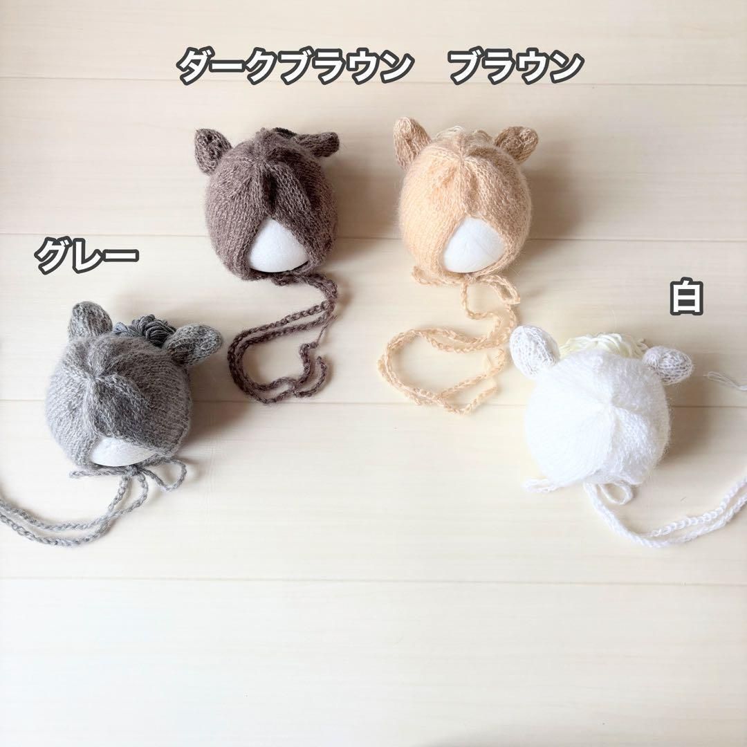 Lかごセット【ブラウン馬】♪ニューボーンフォト撮影衣装 小道具　干支　月齢フォト Lかごセット【ブラウン馬】♪ニューボーンフォト撮影衣装 小道具 干支