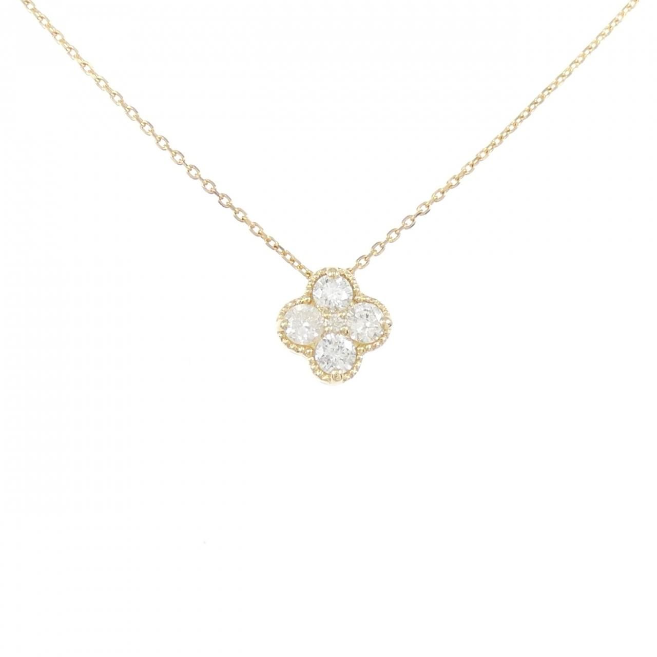 K18YG フラワー ダイヤモンド ネックレス 0.33CT