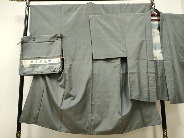 平和屋着物●男性 紬 アンサンブル 白儀亀甲 反端付き 正絹 CAAR7831hy