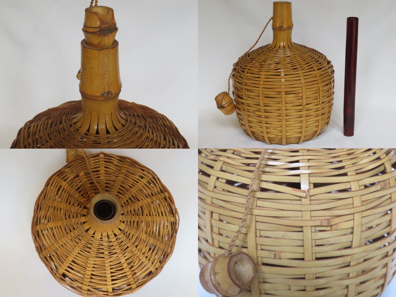 九月◆特売品 鳳雲斎 小菅吼月作 白竹 虫篭花入 竹篭 塗竹上落とし 茶道具 税込 UBS-PPNI_AC_ID