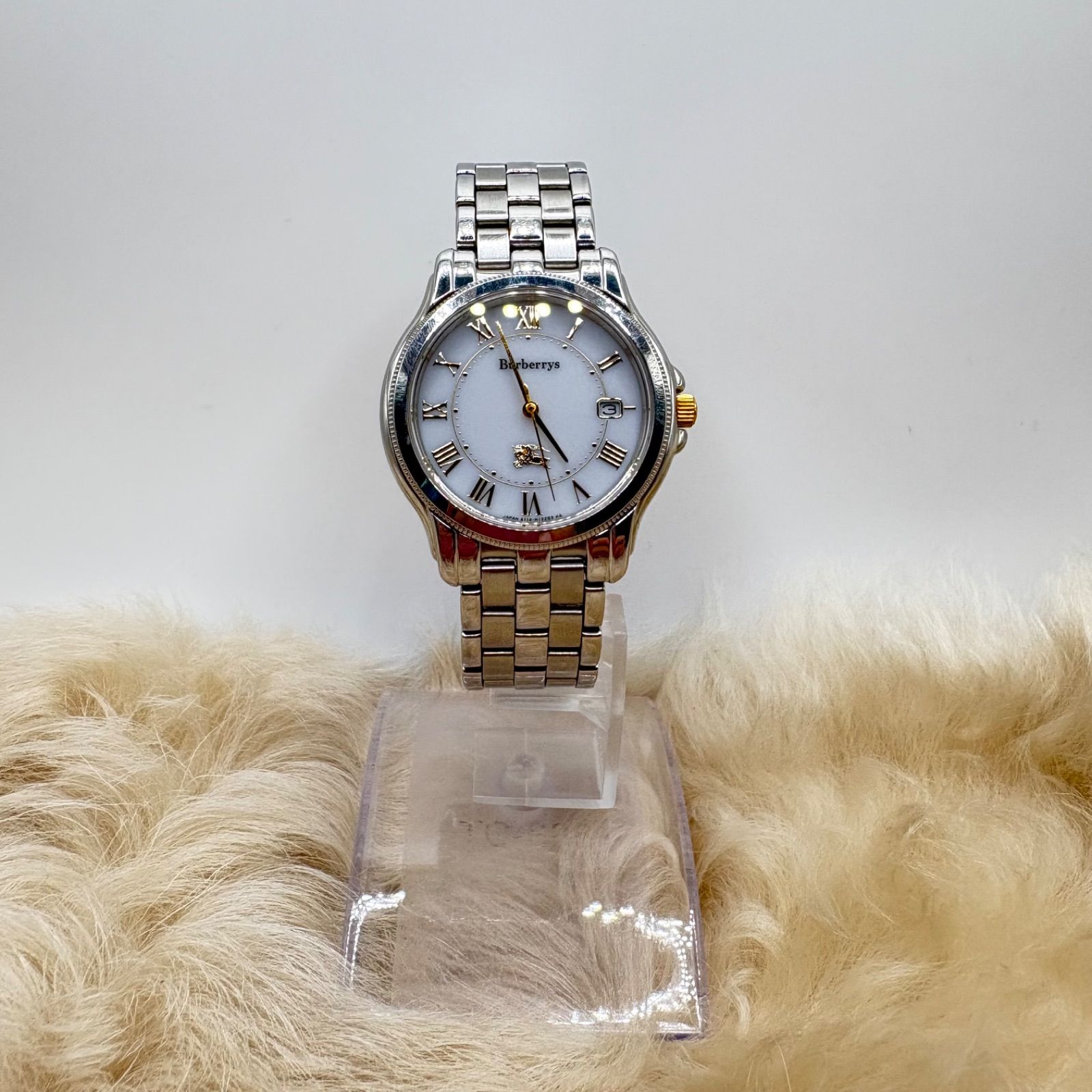 稼働品 Burberrys バーバリー 希少 ソーラー 腕時計 A1114-HO7383 