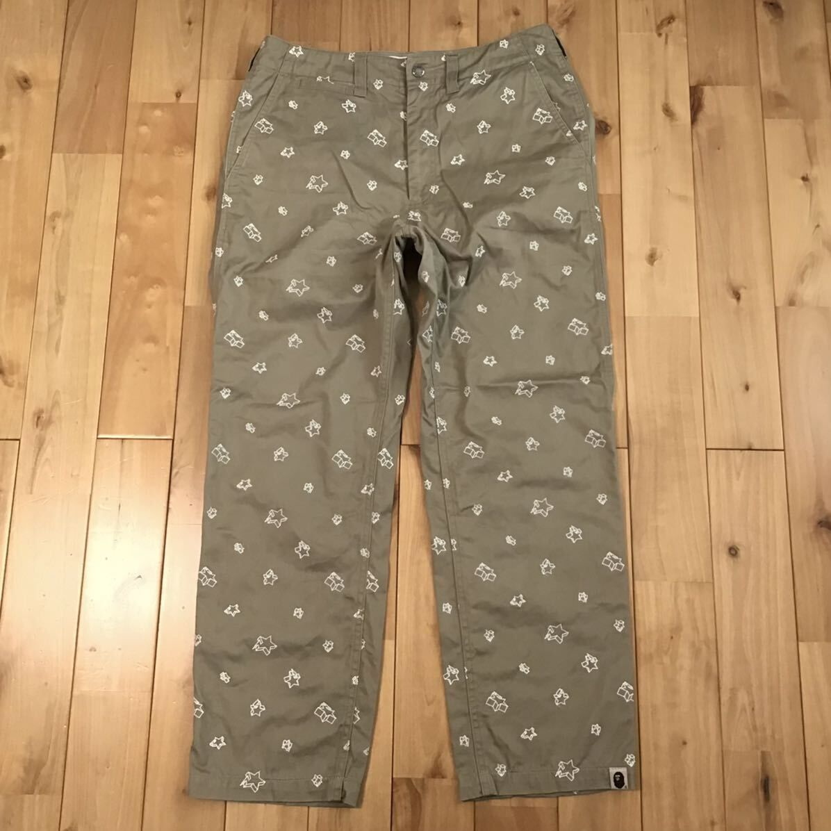 ☆蓄光☆ BAPE STA 刺繍 パンツ Sサイズ a bathing ape BAPESTA pants