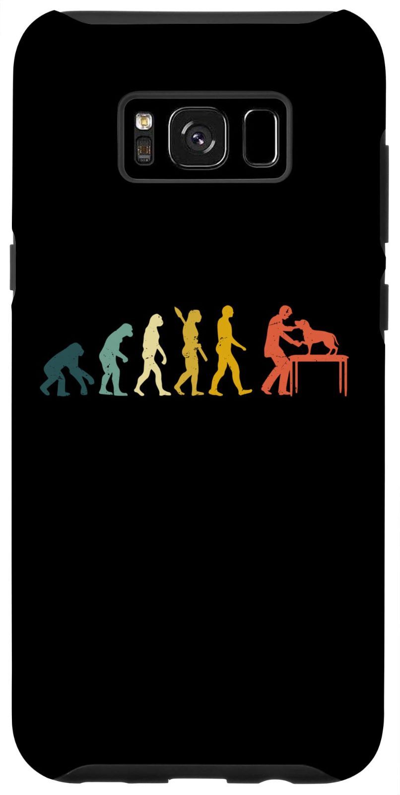 【在庫処分】おもしろい 獣医 S8+ 獣医師 進化 男性 Galaxy ヴィンテージ スマホケース