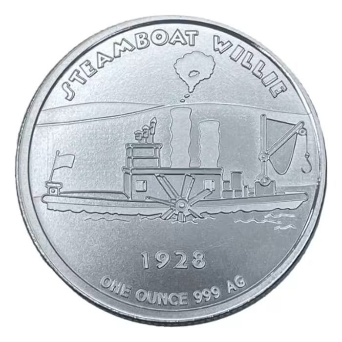 保証書・カプセル付き] (新品) アメリカ「蒸気船 ウィリー」純銀 1