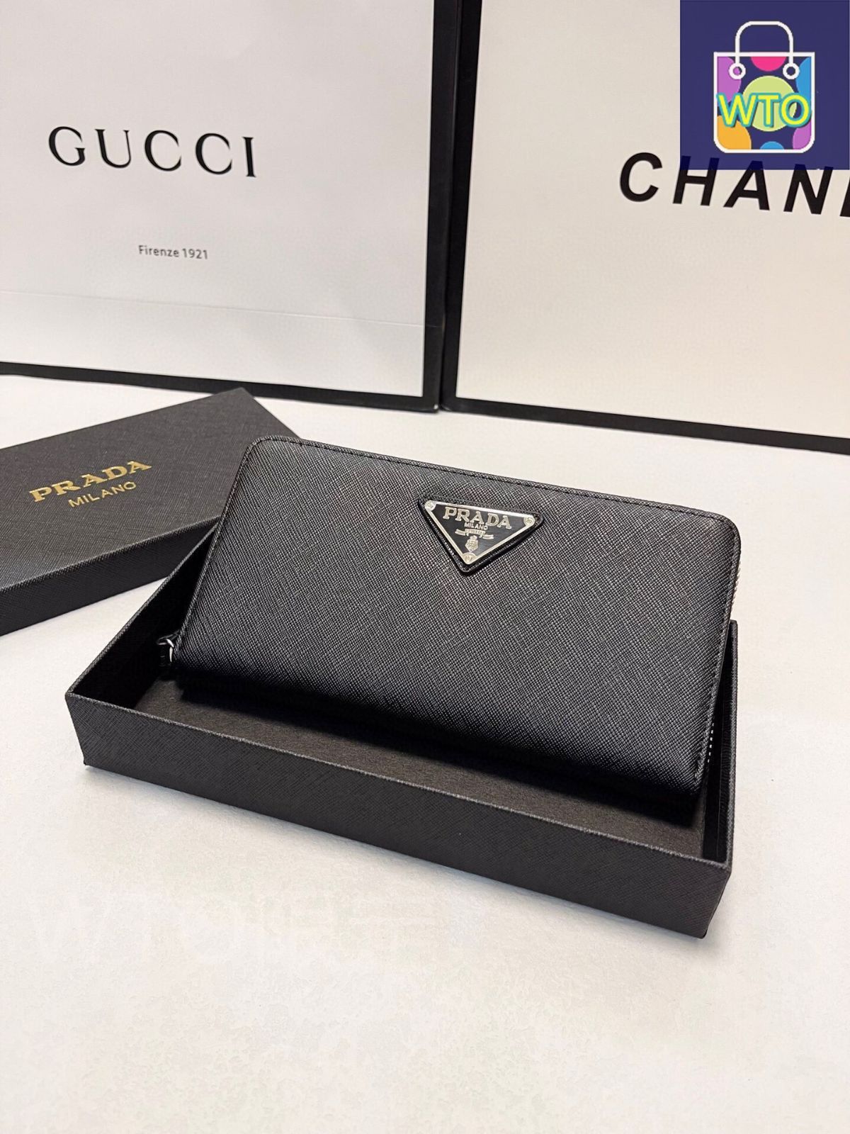 PRADA財布/革財布、両用パスケース財布、男女兼用[本日特価|新品
