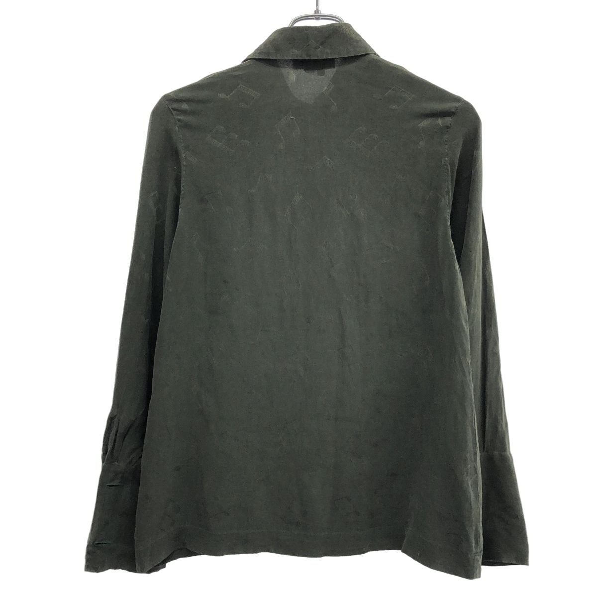 CELINE セリーヌ ミュージックノートロゴ ブラウスシャツ チャコール 38