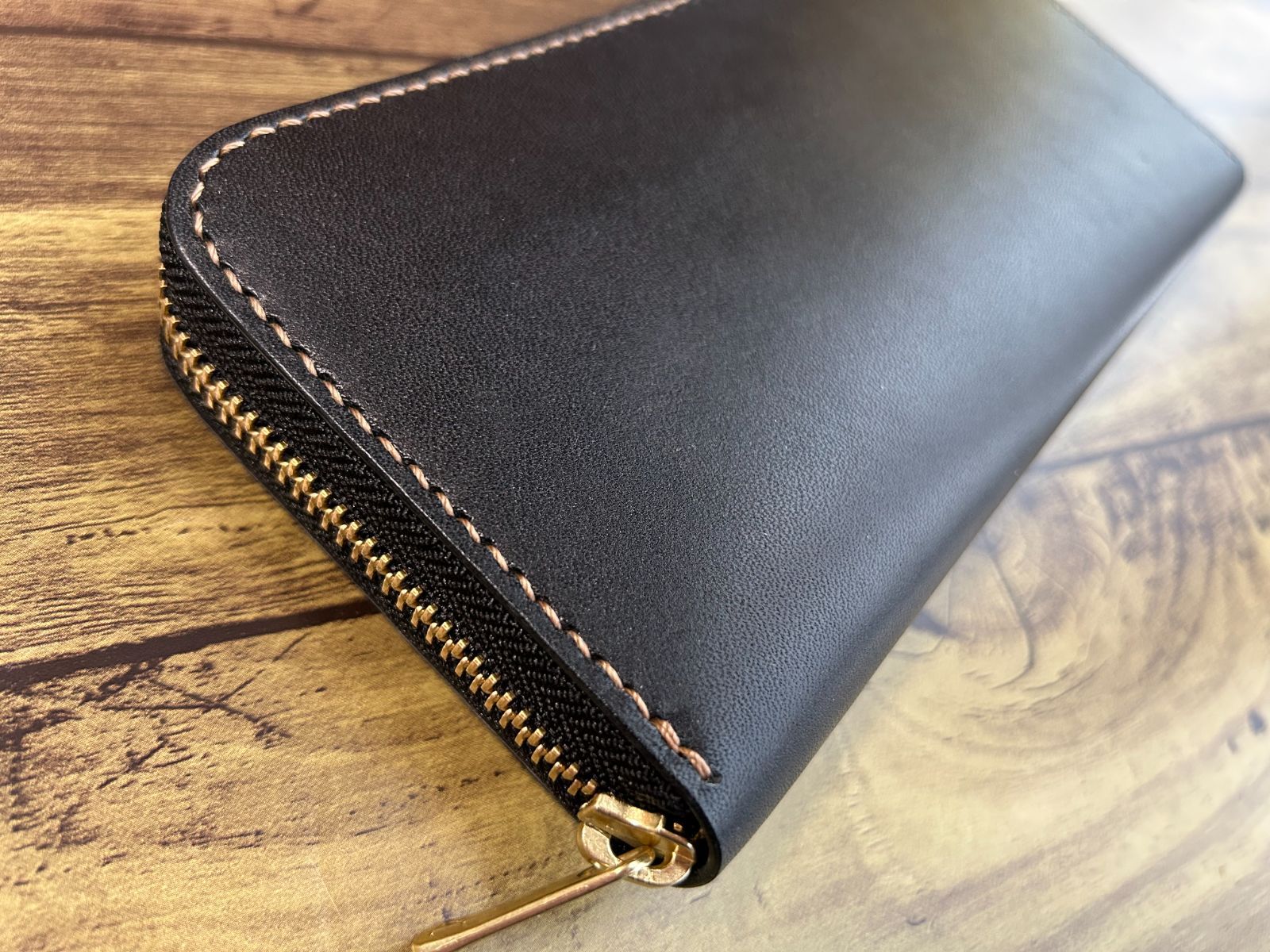 リアルウッド天然木】ラウンドファスナーロングウォレット【栃木レザー】