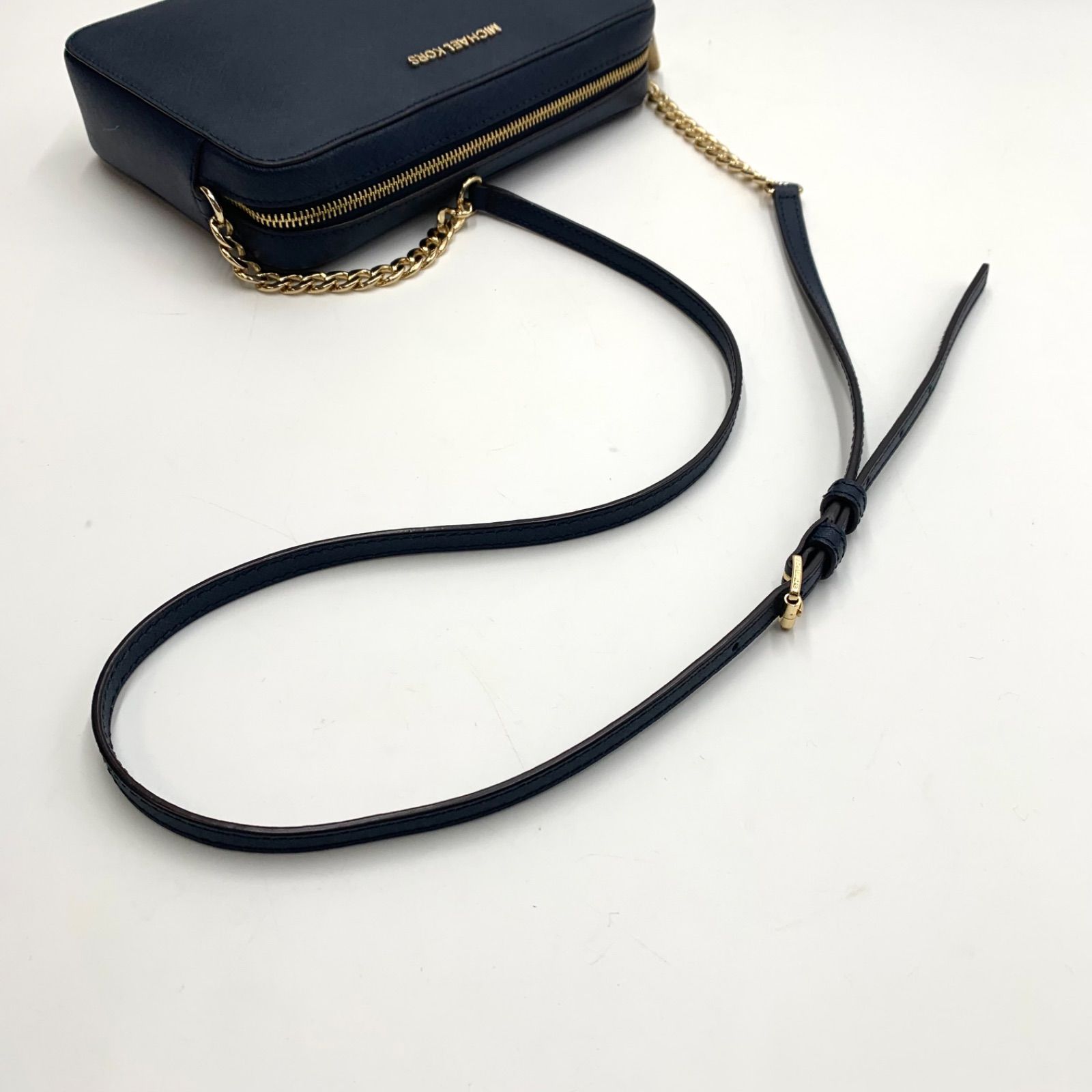 美品　マイケルコース　ショルダーバッグ　サフィアーノ　レザー　ロゴ　斜めがけ 極美品】マイケルコース チェーンショルダーバッグ サフィアーノ