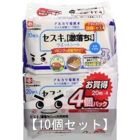 【セット販売】レック セスキ の 激落ちくんシート フローリング 用 (4個パック) SS-292 【10個セット】【レック 掃除 リビング 部屋 シート】