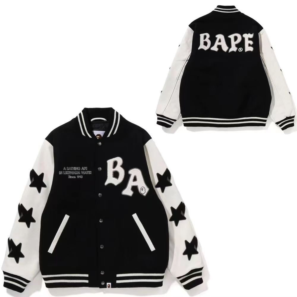 M－3XL】 新品未使用 BAPE JACKET スタジャン A BATHING APE アベイシングエイプ おしゃれ 日常用 メンズ レディース  オレンジ ブラック M L XL 2XL 3XL ジャケット - メルカリ