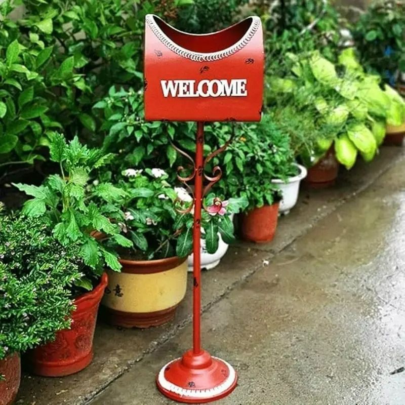 プランター ポスト ヴィンテージ調 植木鉢 フラワーポット 寄せ植え レトロ アメリカン レッド ブルー ガーデニング 雑貨 ガーデン雑貨 ガーデンインテリア ガーデン インテリア 庭の装飾 お洒落