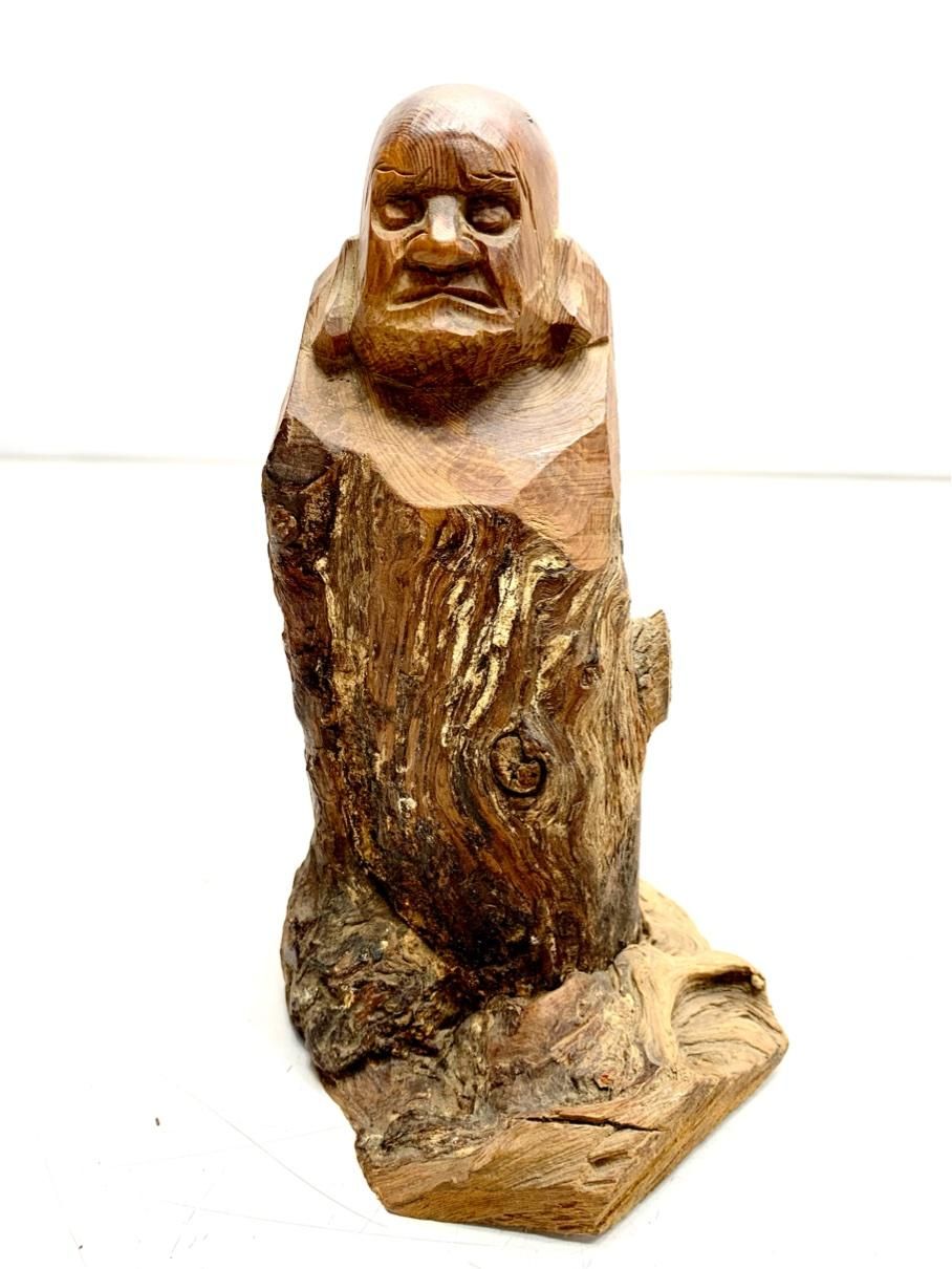 貴重】一刀彫 達磨大師 木彫り アンティーク ヴィンテージ 縁起物