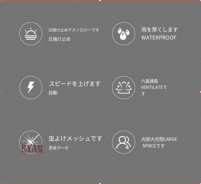 アウトドア用ポータブル六角形折りたたみ式全自動1室1リビング公園キャンプ用厚手通気性ありテント