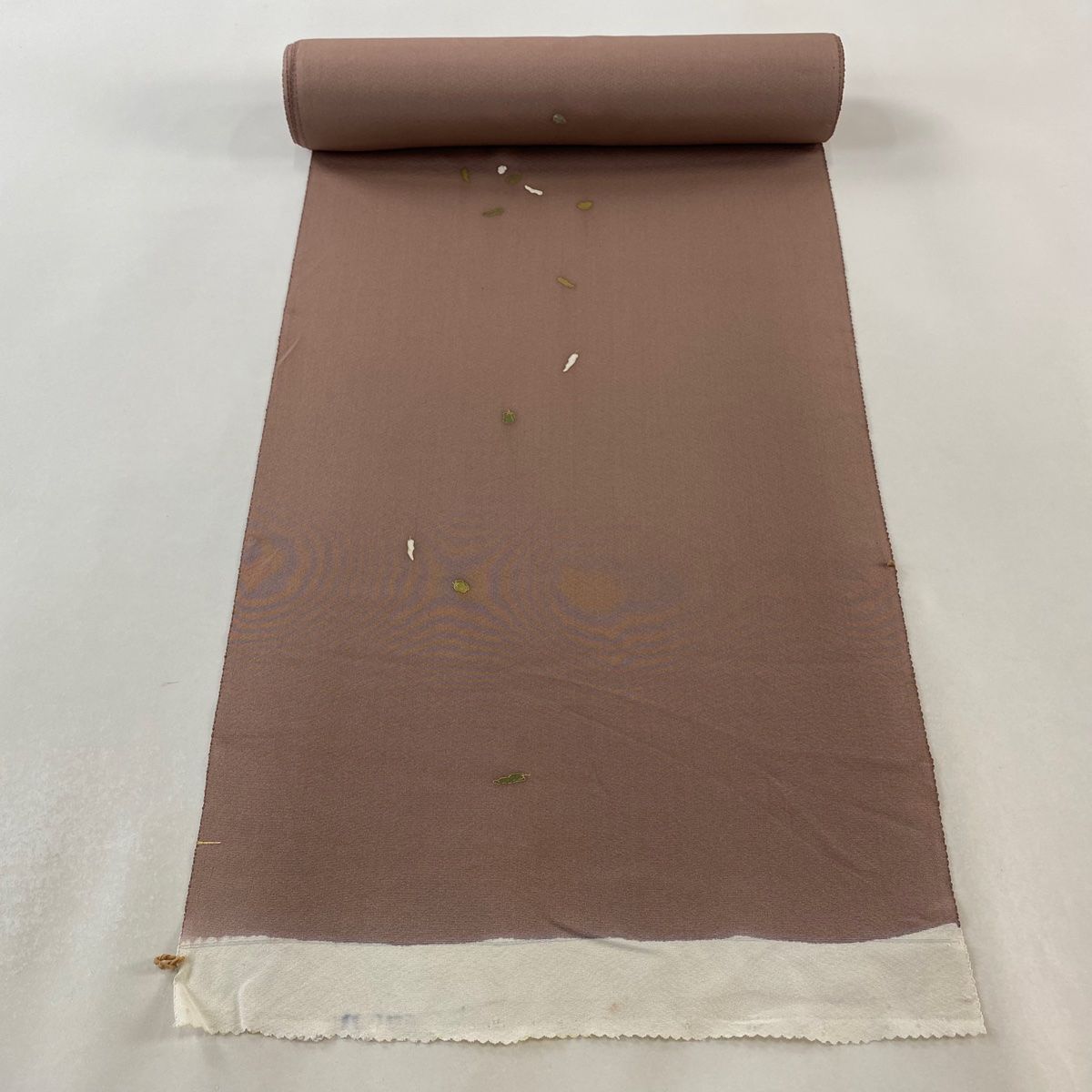 反物 秀品 小紋 唐辛子 ピーマン 金彩 薄小豆 正絹