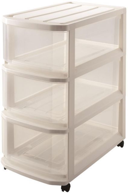 天馬 組立不要の完成品 キャスター付き押し入れ収納ケース フェミーネケース 66-3段 中身が見えやすいクリアの衣装ケース タンス 収納ボックス 幅39×奥行66×高さ68cm