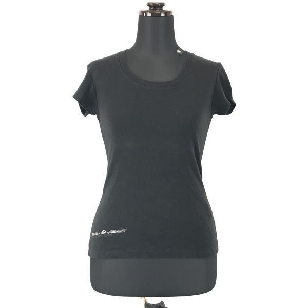 ARMANI JEANS★半袖Tシャツ/カットソー【Women's size-M/38/黒/Black】ジョルジオアルマーニジャパン正規代理店タグ/Tops/Shirts◆BH40 ARMANI JEANS☆半袖Tシャツ/カットソー【レディース-M/38/黒/Black