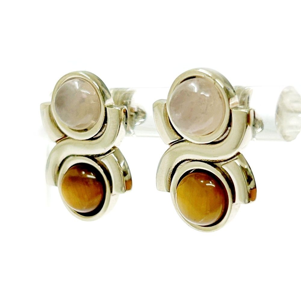 中古】【箱付き】 Chloe クロエ メタル カラーストーン ピアス