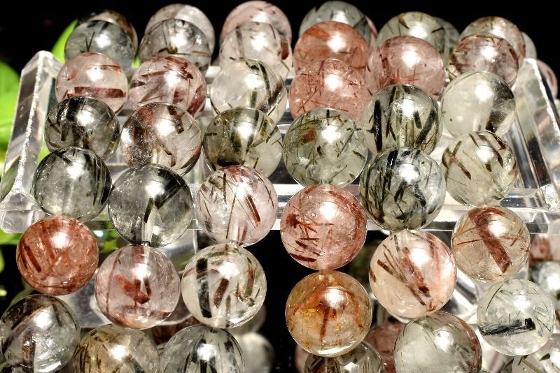 MIXルチルクォーツ12.5mm 太針 ミックスルチルクォーツ 12.5mm ブレスレット 1個売り