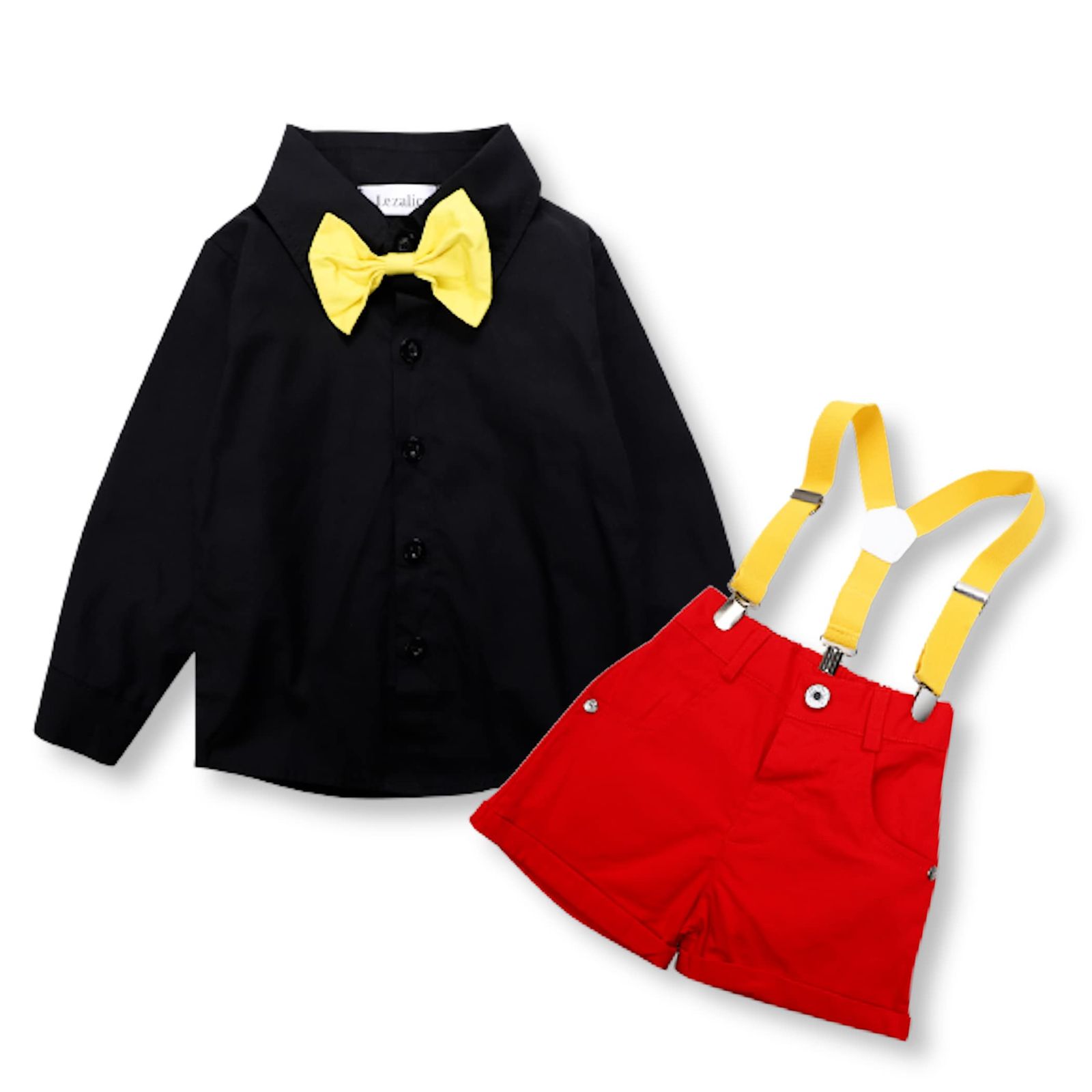 【迅速発送】Lezalic サスペンダー 子供服 コスチューム セットアップ おでかけ 長袖 記念写真