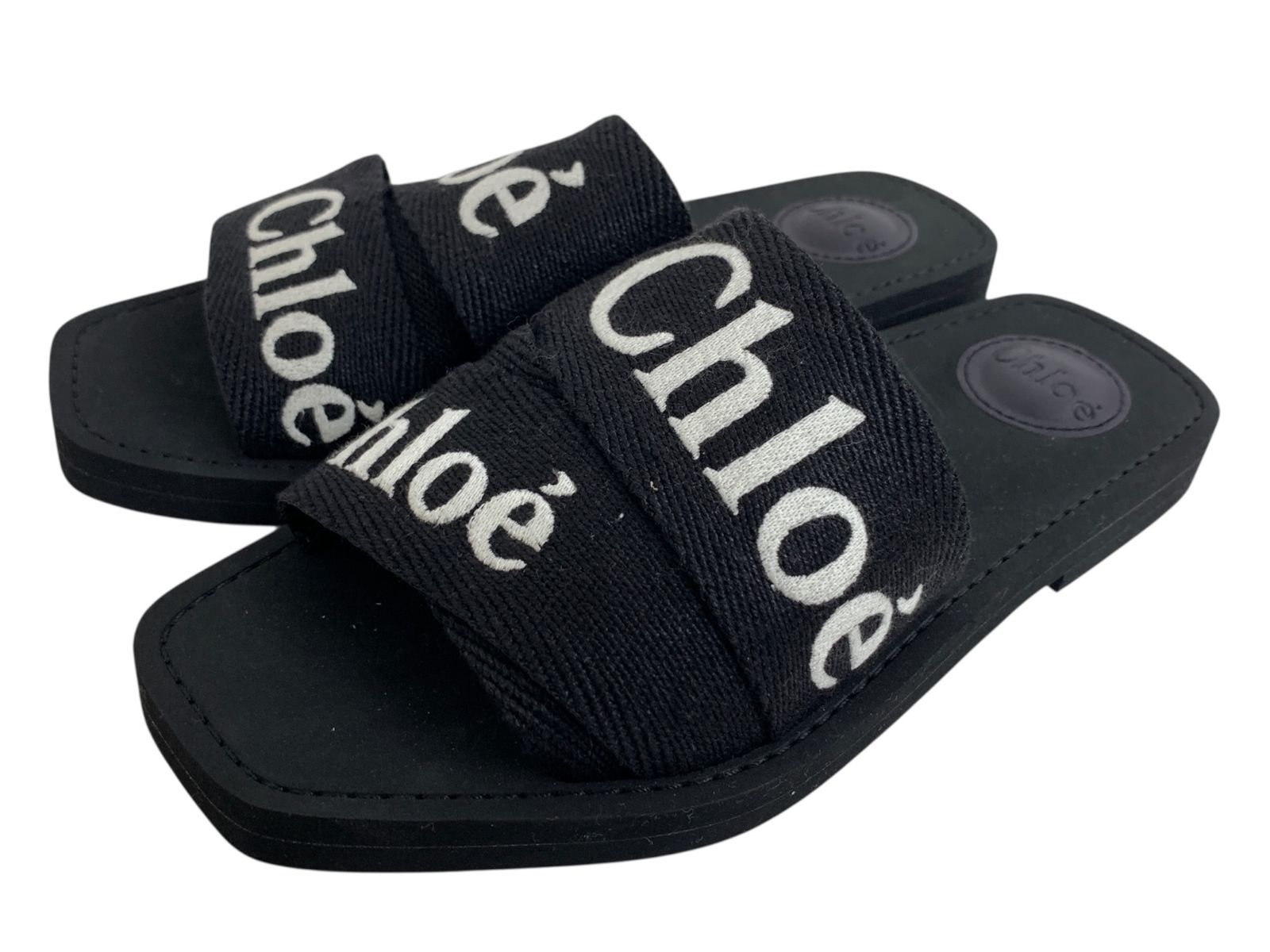 Chloe クロエ Woody Flat Mule サンダル CHC23W188GH 001 37 ブラック レディース|004