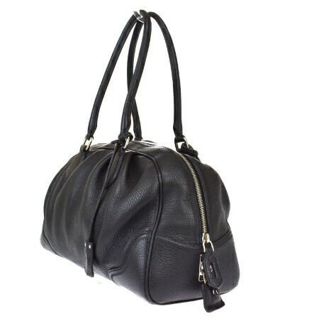 プラダ】PRADA ハンドバッグ フリンジ 三角ロゴ ナイロン ブラック 黒