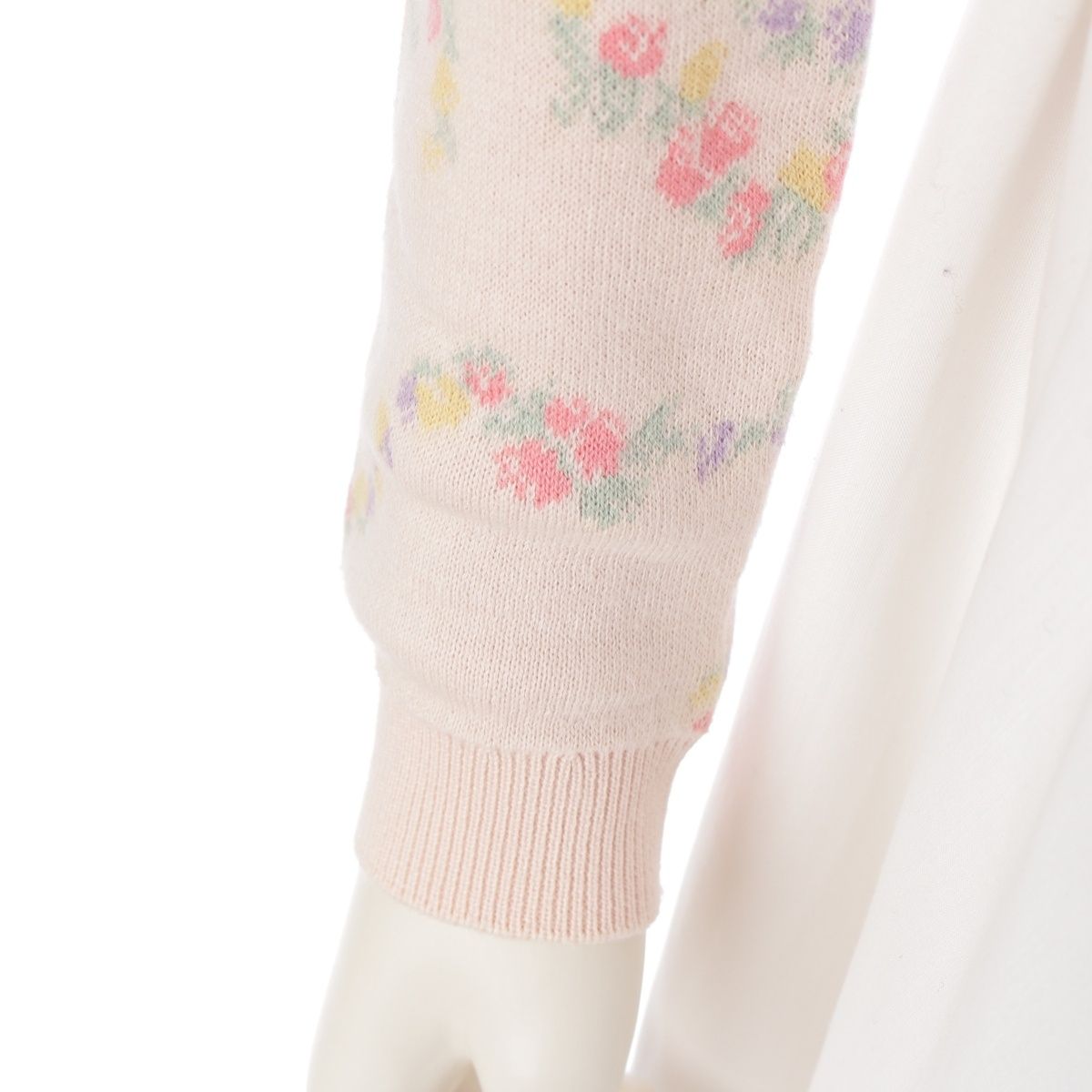 ミュウミュウ 15年 コットン フラワー柄 花柄 クルーネック カーディガン ピンク 38【中古】 MIU MIU - ミュウミュウ 15年 コットン フラワー柄 花柄 クルー