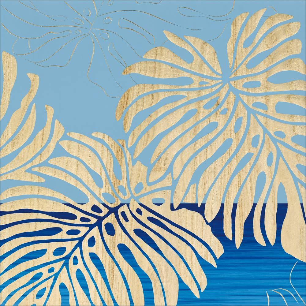 絵画 ウッド スカルプチャー アート ワイルド モンステラS BL NP