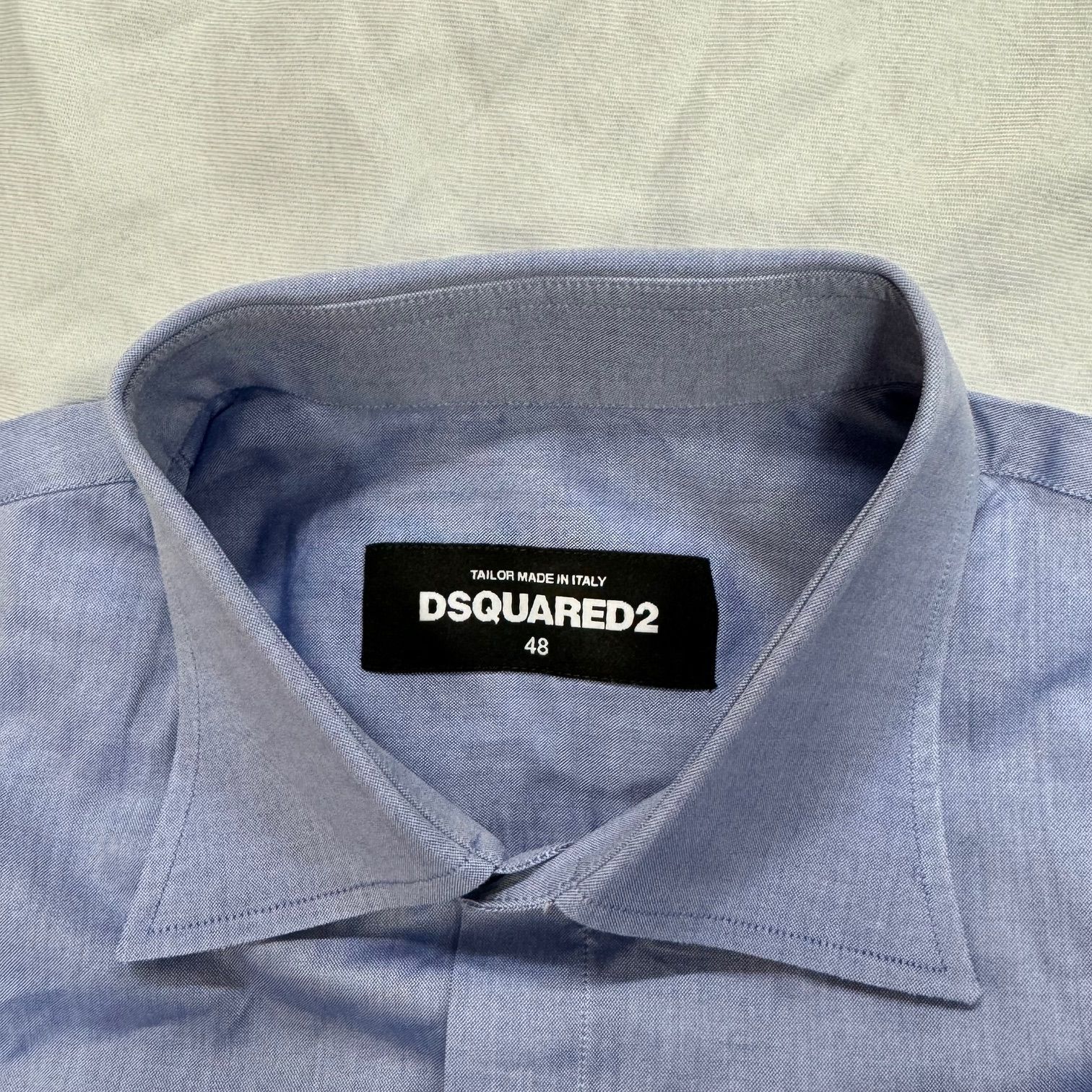 国内正規 DSQUARED2 Easy Slim Shirt イージースリムシャツ カットソー 長袖シャツ ディースクエアード S74DL0757 青 48 66781A7