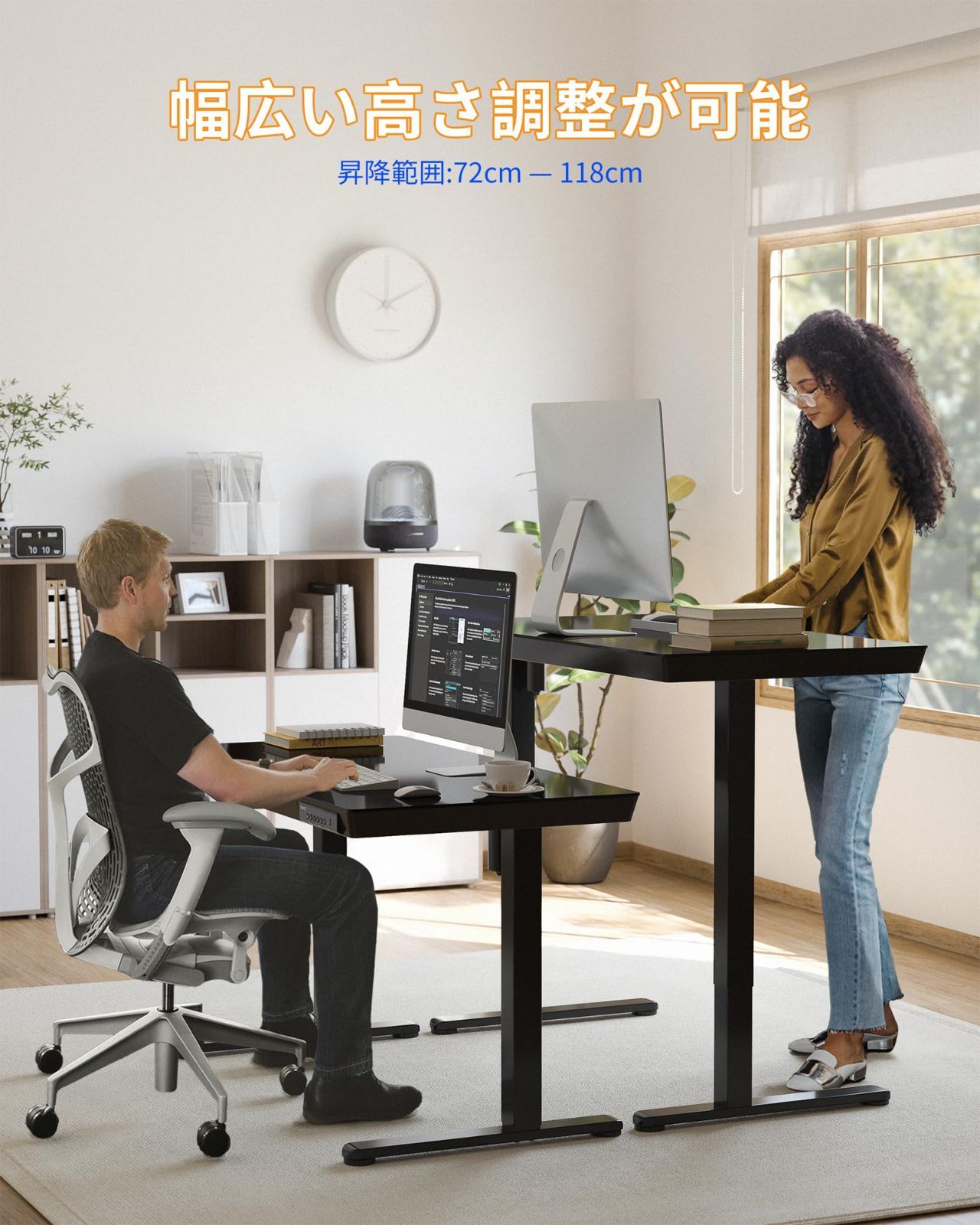 強化ガラスデスク