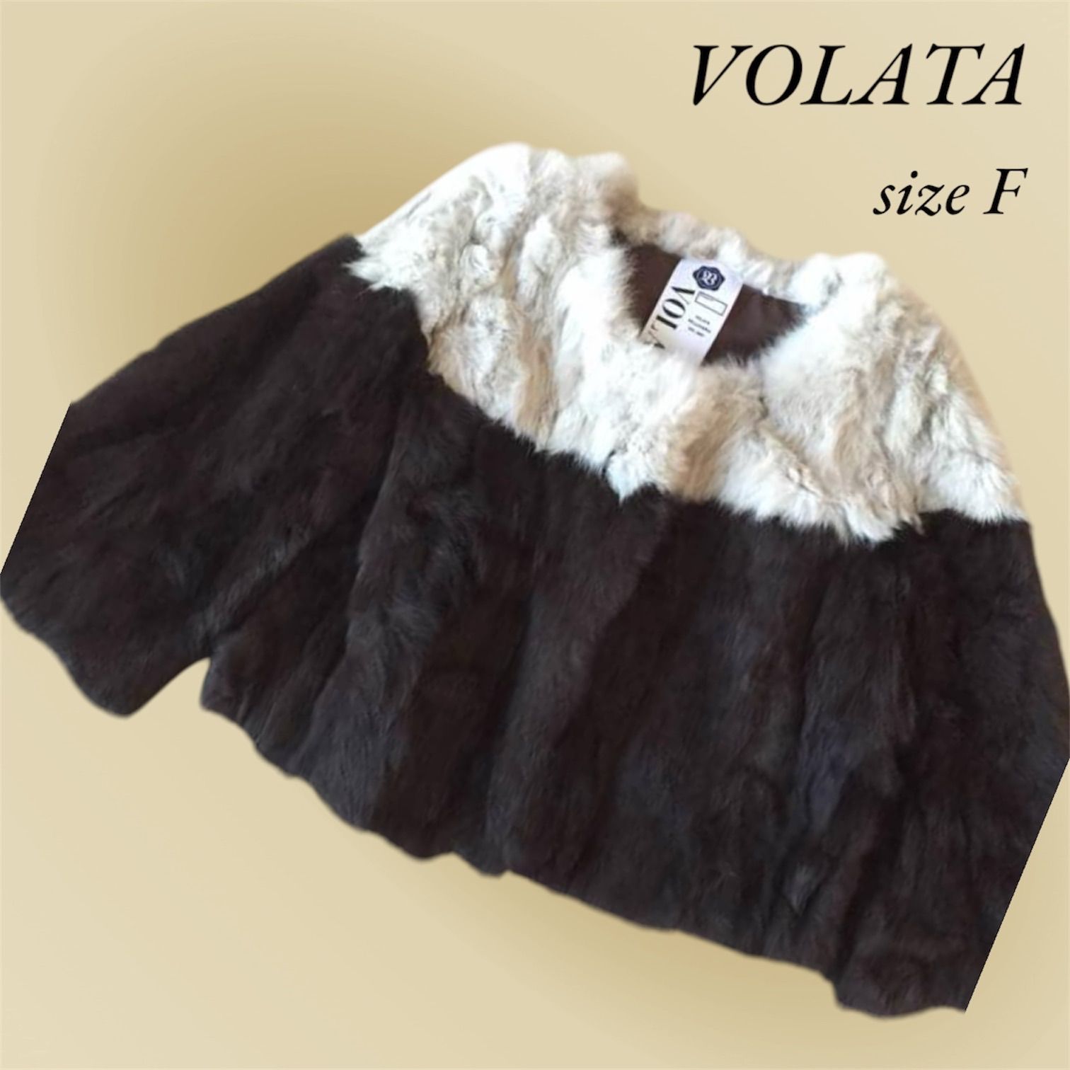 新品級✨】VOLATA size F ラビット リアルファーコート 定価7万 新品級✨】VOLATA size F ラビット リアルファーコート 定価7万
