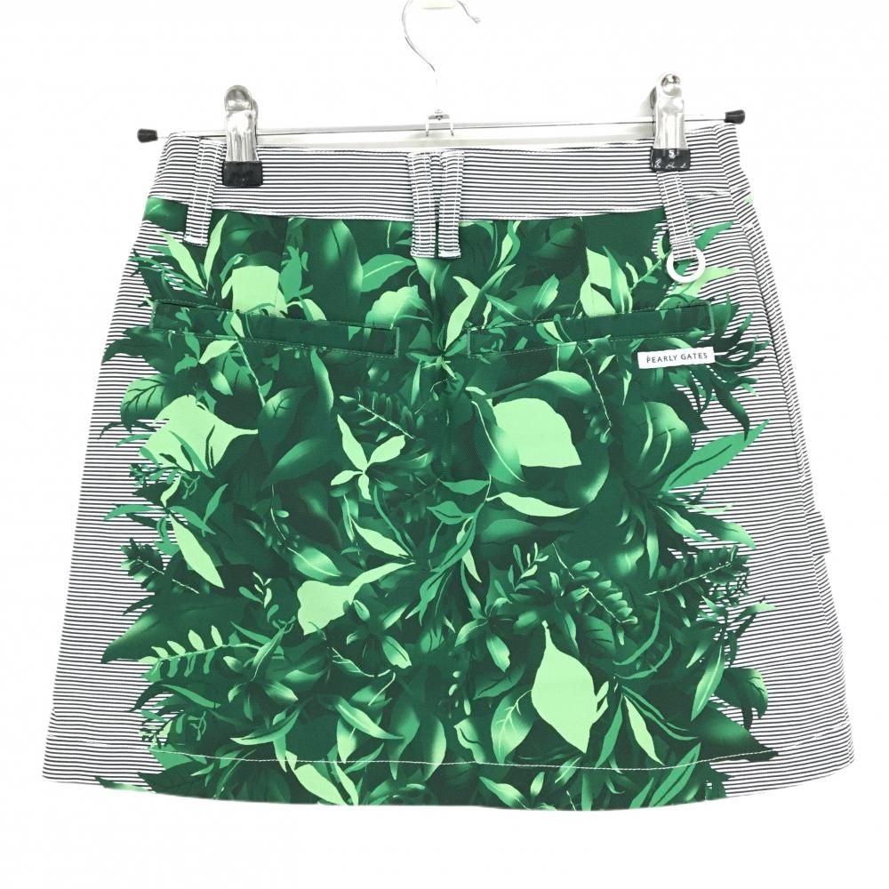 新品】パーリーゲイツ スカート 白×ネイビー×グリーン ショップ リーフ