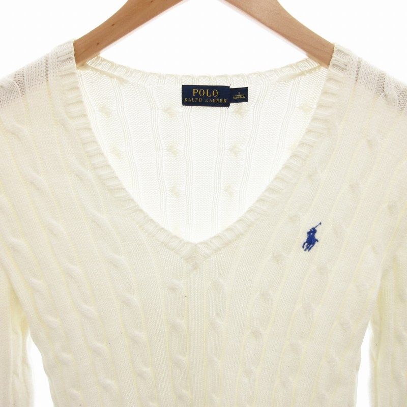 新品！ Polo Ralph Lauren ホワイト ケーブルニット S POLO RALPH LAUREN（ポロ・ラルフローレン） ポロ ラルフローレン