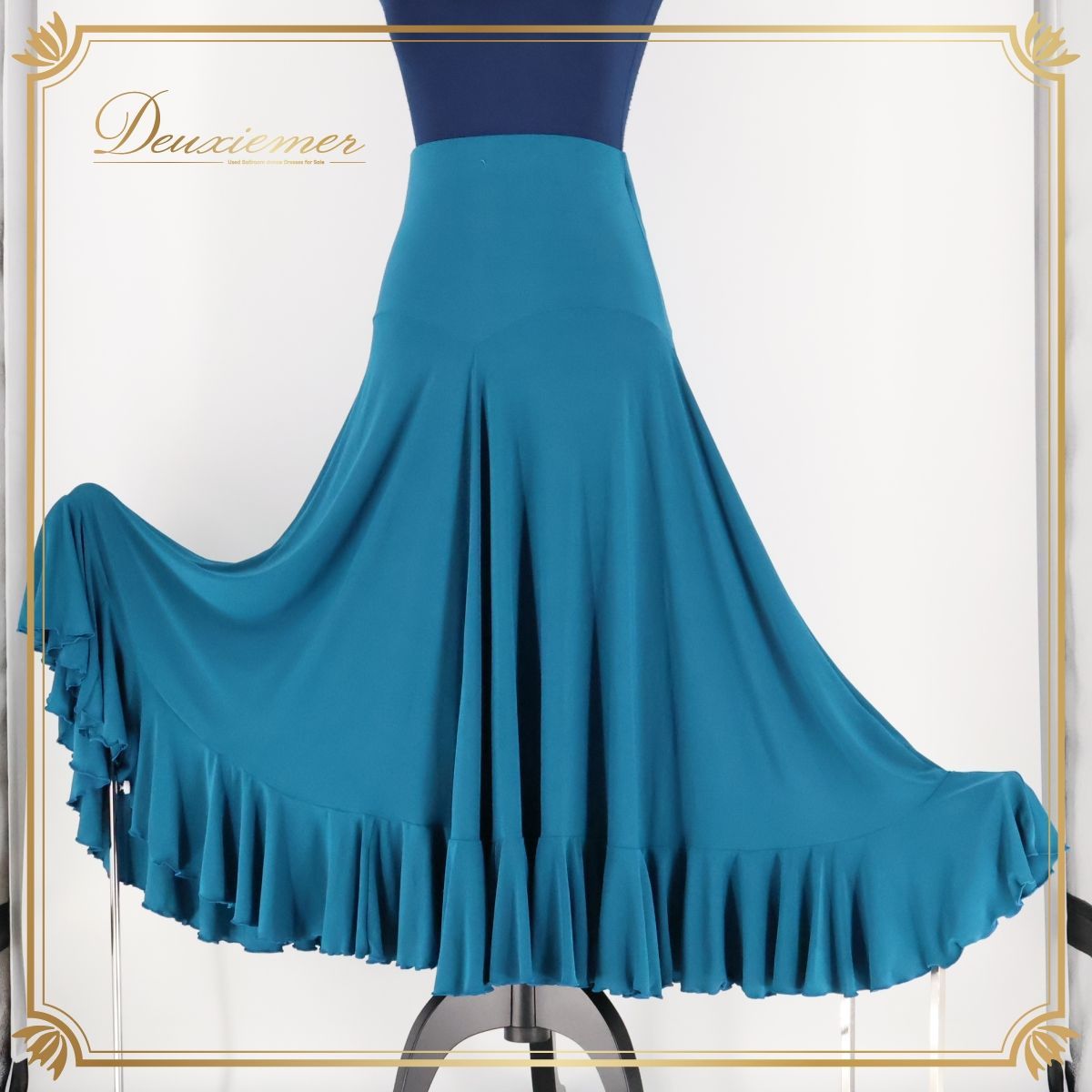 【美品 フラメンコ衣装】ブルー ペチコート スカート ファルダ 水色 フラメンコ衣装】ブルー emika エミカ ファルダ ペチコート