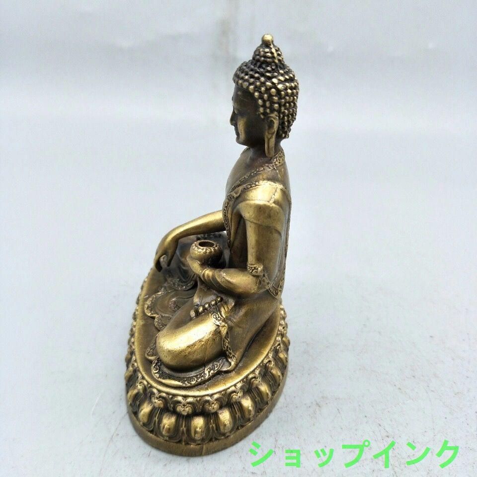 仏教美術 薬王菩薩仏像 小仏像 銅製 - メルカリ
