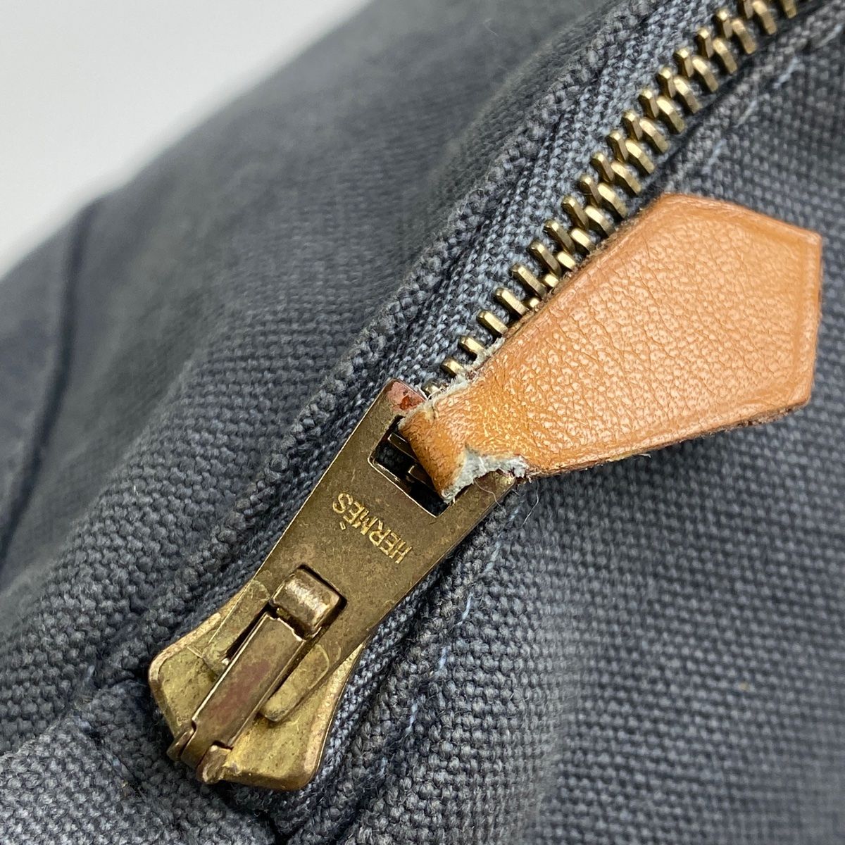 エルメス HERMES ボリード ポーチ GM Hロゴ トラベルポーチ 化粧ポーチ キャンバス グレー レディース DECORATOM_COM_BR