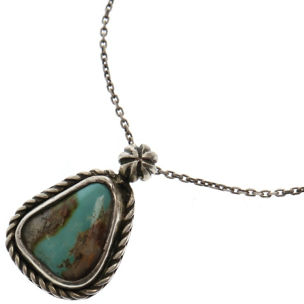 INDIAN JEWELRY (インディアンジュエリー) シルバー950 ターコイズ チェーンネックレス ブルー/シルバー