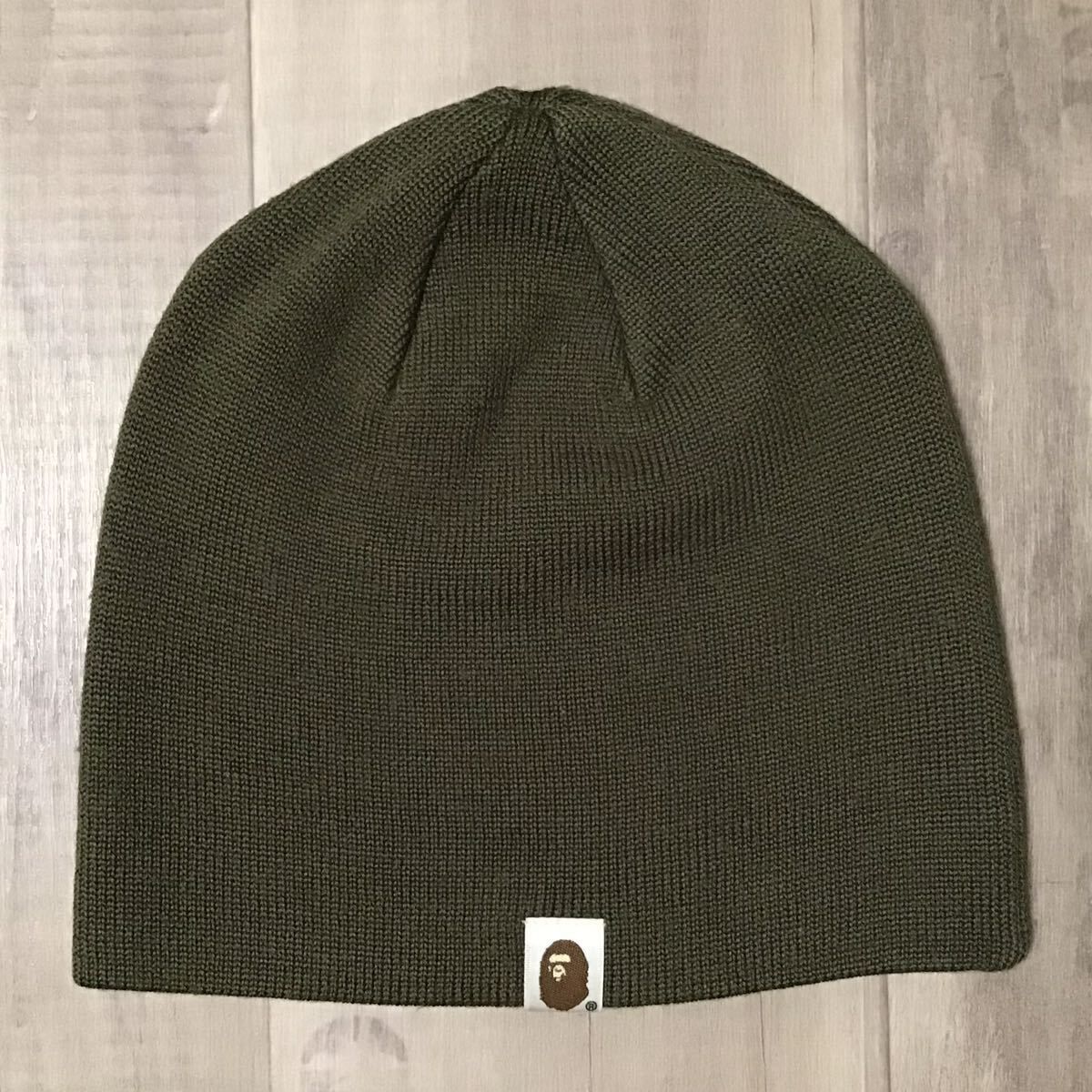 BAPEニット帽 オリーブ a bathing ape エイプ ベイプ ア