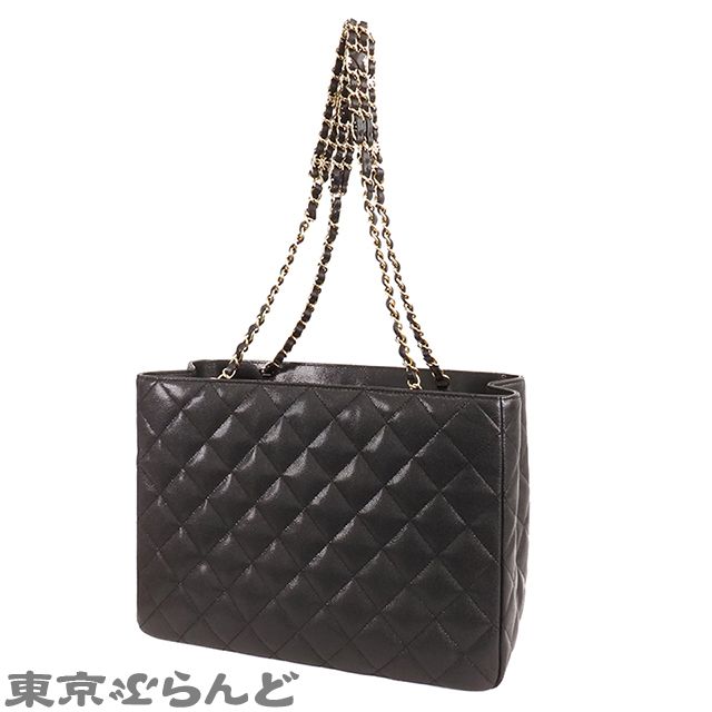 シャネル CHANEL チェーントートバッグ ブラック ゴールド金具