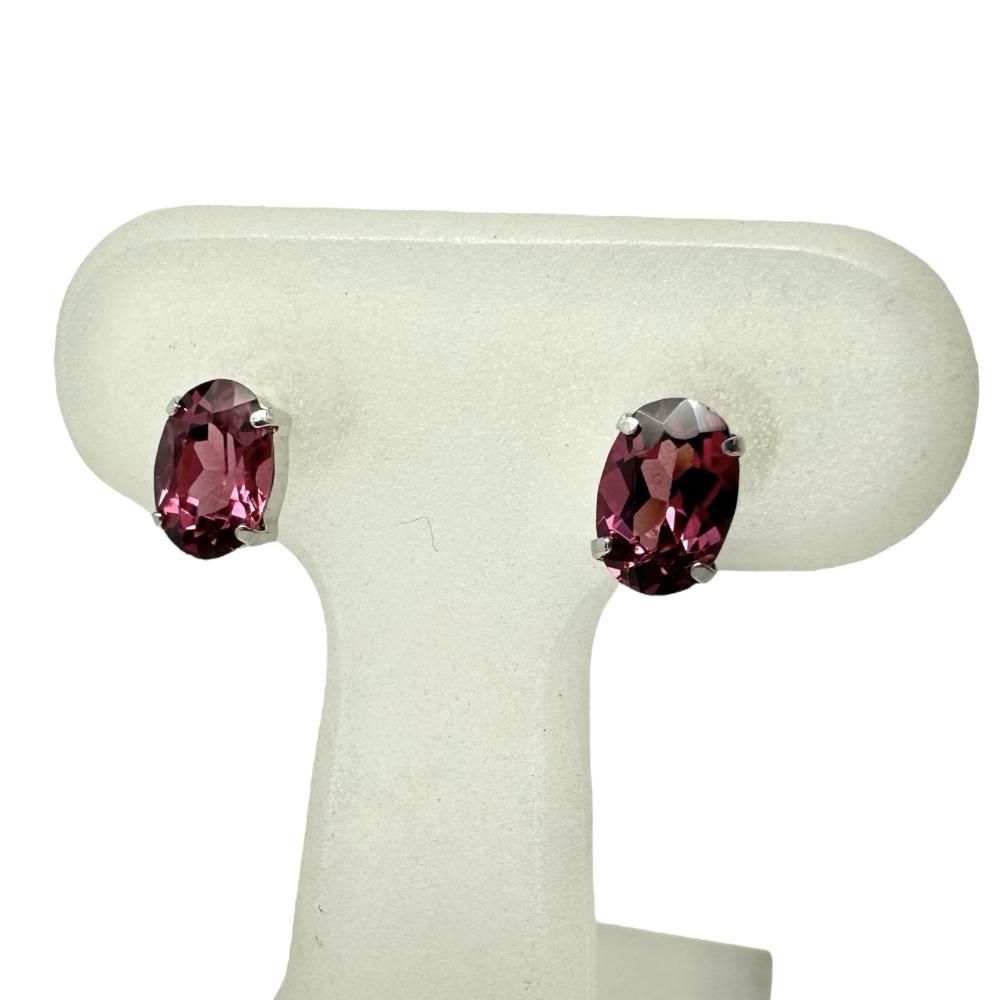 ガーネット ピアス Pt900プラチナ 0.7g レディース 【中古】【真子質店