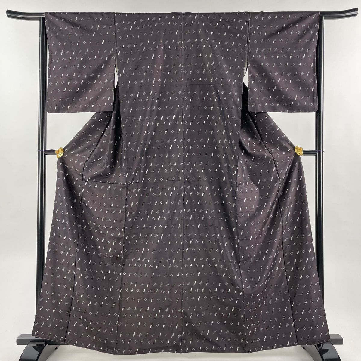 男着物 身丈141cm 裄丈68cm L 袷 アンサンブル 紬 永江明夫 綿薩摩 落款 