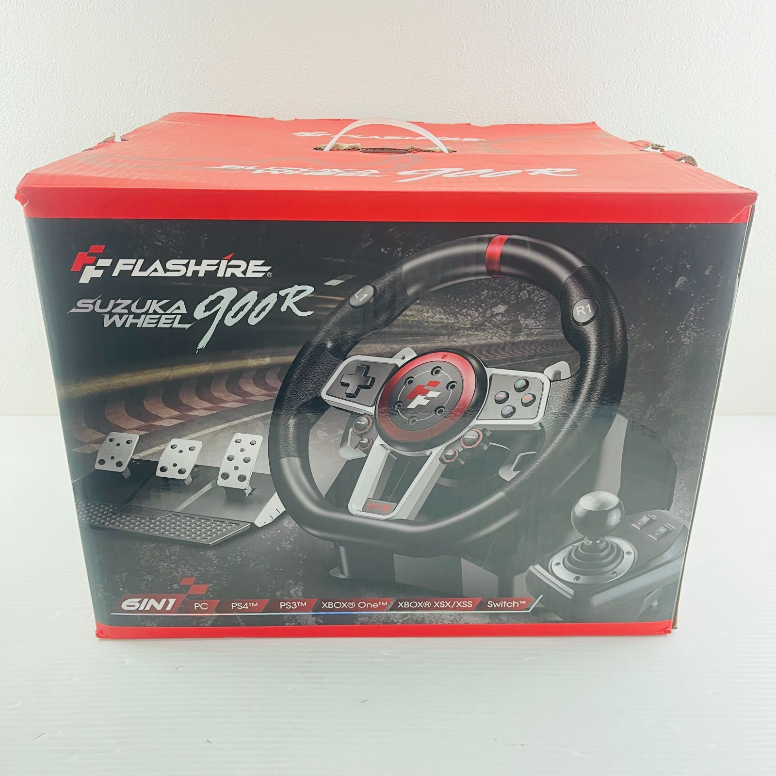 ◇726【ハンコン】FLASHFIRE SUZUKA WHEEL 900R 3ペダル ステアリングコントローラー ハンコン シフター付  通電・動作確認済 エントリーモデル - メルカリ