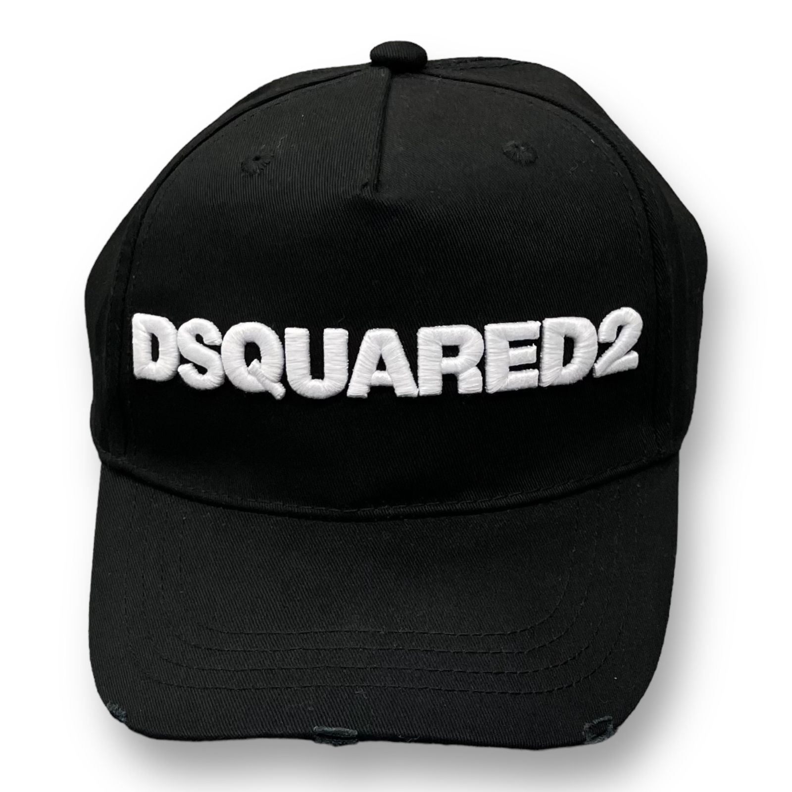 定価22000円 国内正規 未使用 DSQUARED2 キャップ 刺繍ロゴ ダメージ