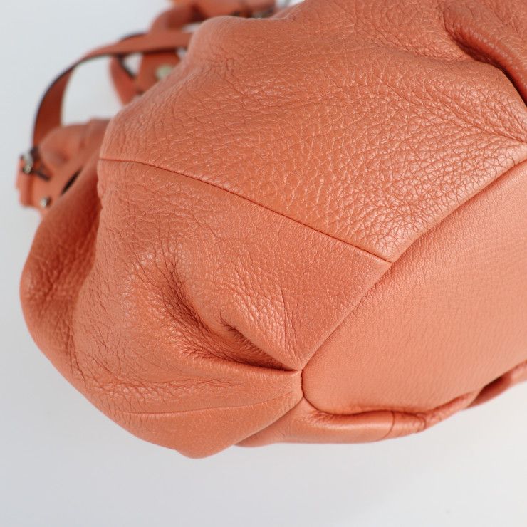 CELINE セリーヌ ピロー スモール ハンドバッグ - レザー サーモン  