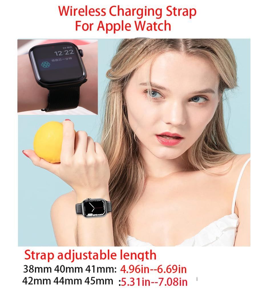 [PUZESHUN] アップルウォッチバンド 2023年 Apple Watch 対応ワイヤレスマグネット式充電機能付きのナイロン バンド 、Apple Watch 8/SE2/SE/7/6/5/4/3/2/1対応 全シリーズ対応