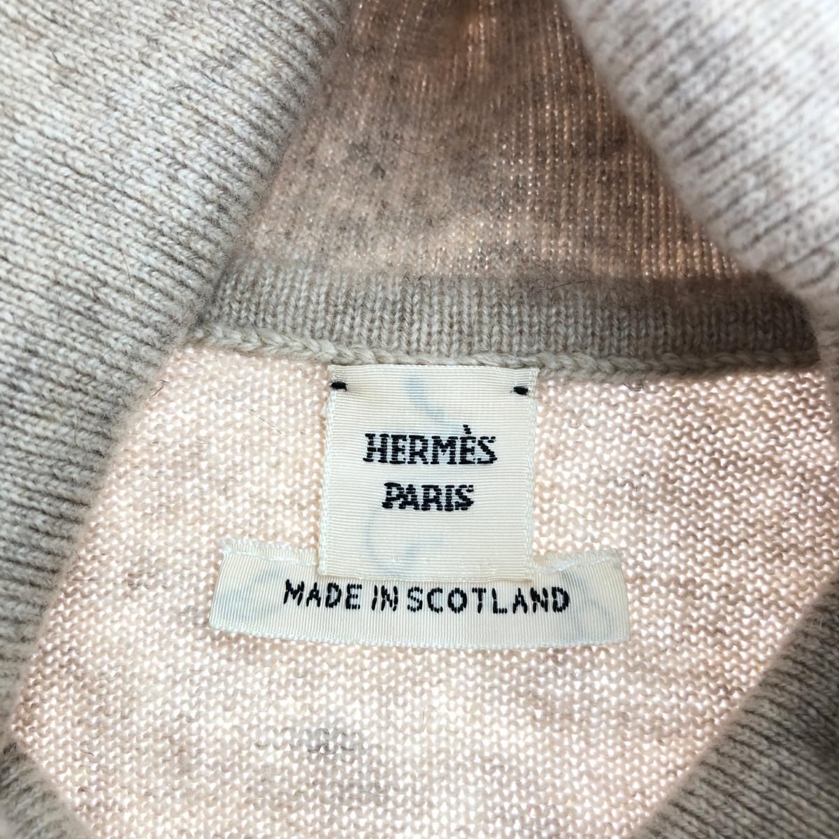 HERMES エルメス  ノースリーブニット サイズ:LA  ベージュ カシミヤ レディース 　240001131806 HERMES エルメス ノースリーブニット サイズ:LA ベージュ カシミヤ