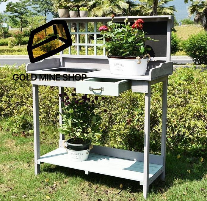 ガーデンポッティングベンチ プランターベンチ ガーデン作業台 屋外木製棚 屋内植物用植物スタンド 実木環境保護 防水防腐 丈夫で長持ちす
