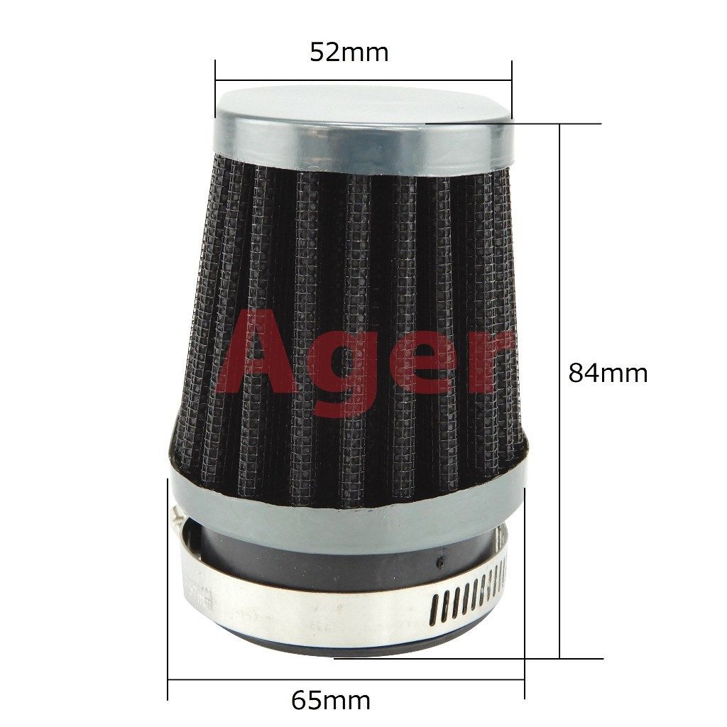 48mm オーバルパワーフィルター 4個 黒 スズキ GS1000，GS400，GS750E，GSX250E，GSX400E，GSX400F，GT380，イナズマ，インパルス，バンディット Ager パワーフィルター オーバル 48mm ショート ブラック 黒