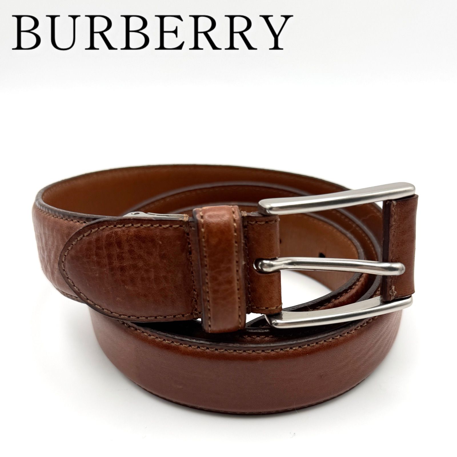 極美品】BURBERRY バーバリー ベルト シルバー ブラウン 11